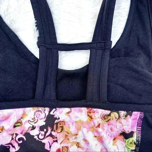 Cynthia Rowley Black Floral Athletic Tank Top - Picture 9 of 13